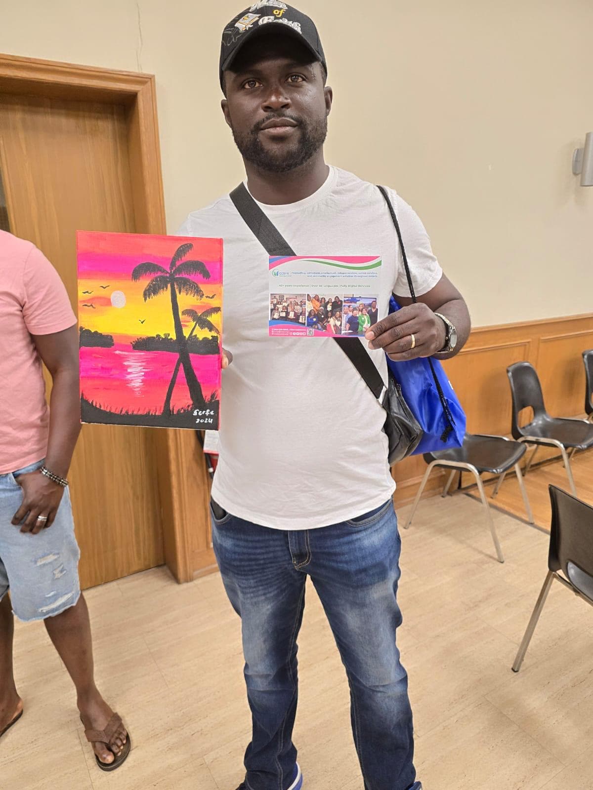 Colourful artwork created during a community paint night